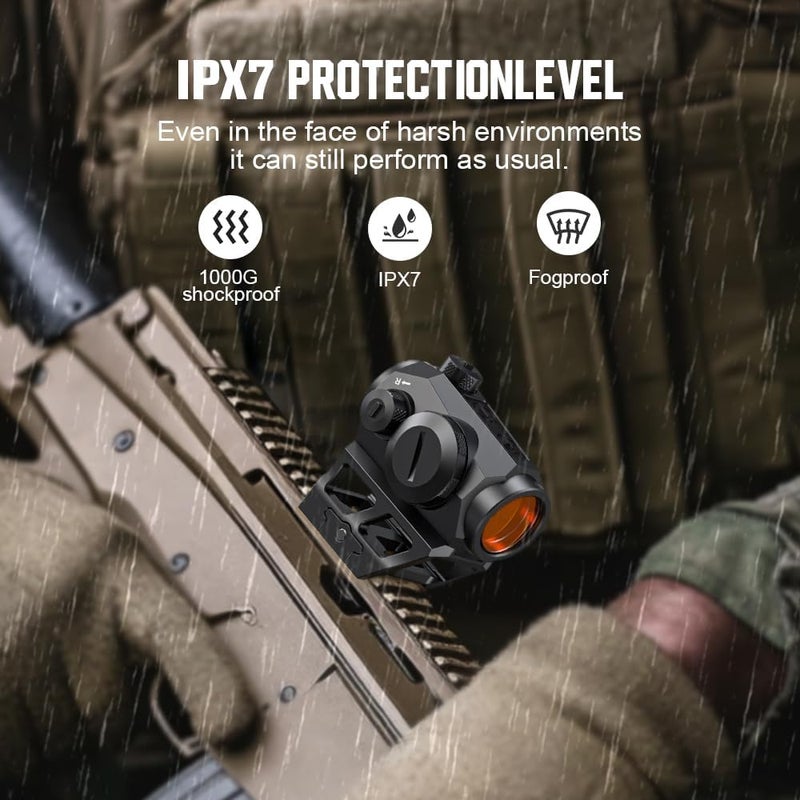 VANTARA 2MOA Red Dot Sight for Rifles - 1x20mm Compact Red dot Optics Durable Clear Vision Aspheric Gun Sight w/Motion Awake Picatinny Mount IPX7 Waterproof & Fog-Resistant, 50,000H Battery Life - Image 5